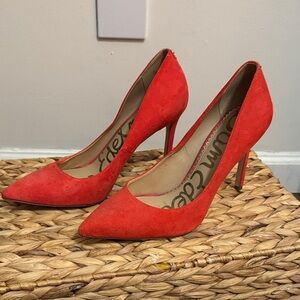 Red Sam Edelman Suede Pumps